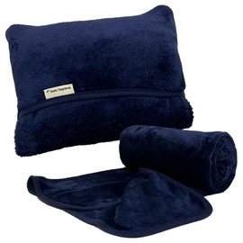 Kurunkett Qruneket Blanket, Blanket, Large Size, Stores, Compact, Cushion, Pillow, 2-Way Warm, Cold Protection, Fluffy, Soft, Cute, Fluffy, Fluffy, Cute, Fluffy, 55.1 x 35.4 inches (140 x 90 cm) (Midnight Blue)