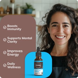 Grama Wellness USDA Organic Mushroom Supplement | Immune Support Mushroom Tincture with Lion's Mane, Turkey Tail, Reishi, Cordyceps | Liquid Mushroom Extract | Made in USA | Alcohol Free | 30 Servings