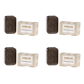 Nablus Soap Set of 4 Black Cumin, Handmade and Palm Oil Free, 4 x 100 g
