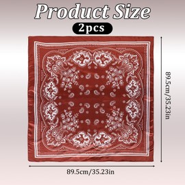 TIESOME Pack of 2 Women's Summer Headscarf, 89.5 x 89.5 cm, Silk Scarf, Bandana, Square Satin Scarves, Hair Scarf, Neckerchief for Women