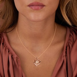 AGRULE Rose Gold Plated Sterling Silver Necklace Birthday Necklaces Gift for Wife Wedding Anniversary June Birthstone Jewelry Morganite Necklace Forever Love Heart Necklaces for Women, 18"