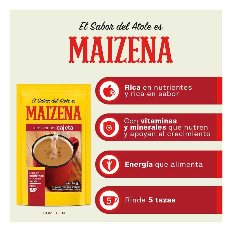 MexGrocer Maizena Fortified Corn Starch Cajeta 47 g (Pack of