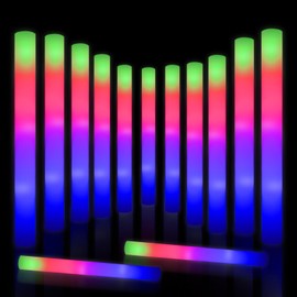 Taotuo 30 PCS LED Light Up Foam Sticks Party Favors Glow Sticks with 3 Modes for Parties, Weddings, Raves, Concert, Halloween
