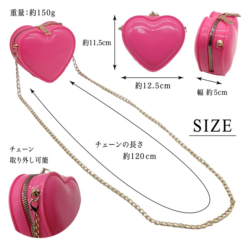APOSITV Heart Shoulder Bag, Women's, Pochette, Pouch, Bag, Heart-Shaped, Cross-Body
