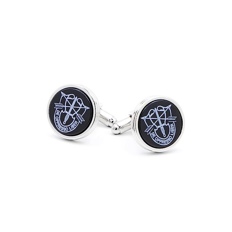 JJ Weston Cufflinks with Onyx Engraved with the Special Forces
