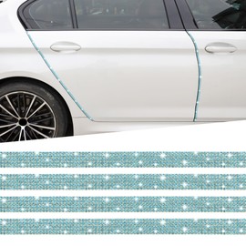 TOMALL Bling Car Door Guard Crash Bumper Crystal Anti-Scratch Strip Sticker Crystals Car Door Bumper Protector Accessory DIY for Interior and Exterior Decoration Styling Accessories (Lake Blue)