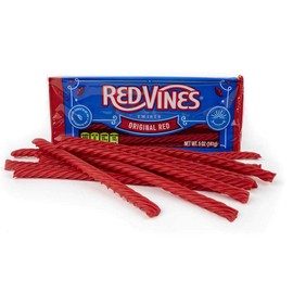 Red Vines Licorice Twists, Original Red Flavor, Soft & Chewy Candy, 5oz Tray  (24 Pack)