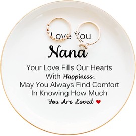 Titanape Nana Gifts Mother's Day for Nana or Grandma from Grandchildren - I Love You Trinket Dish, Birthday Present, Christmas Keepsake Jewelry Tray for Women