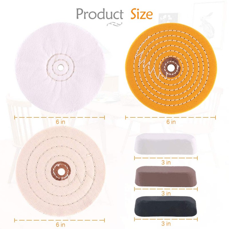 Rustark 6 Inch Buffer and Polishing 6 Pack Kit 3