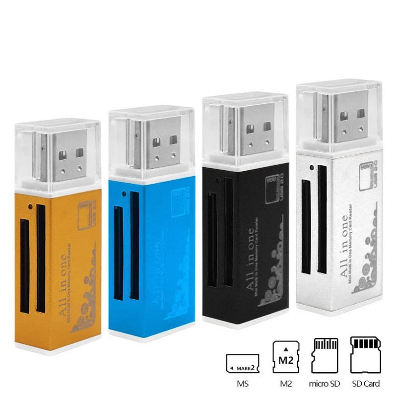VizGiz 4 Pack All in One Micro SD Card Reader