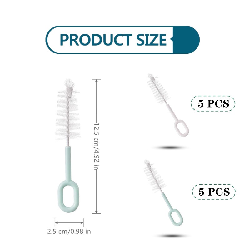 10 PCS Nipple Brushes Pacifier Cleaning Tools Small Bottle Brush