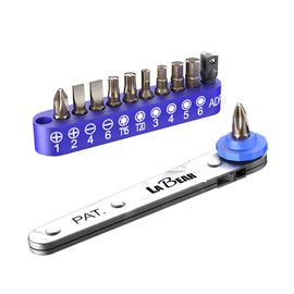 LABEAR Ultra Low Profile Mini Ratchet Wrench Set with 12-Piece Drive, Chrome Vanadium Steel