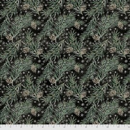Free Spirit Christmas Time PWTH169 Black Pine Boughs