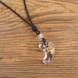 COAI Four God Beasts Gold Carving Crystal, Perfect for Home Evil Protection Magatama Amulet Pendant/Necklace, Adjustable Length, Men's, Women's,, onyx, Onyx