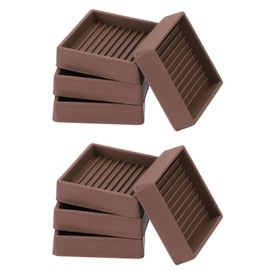 PATIKIL 2 Inch Rubber Furniture Pads, 8 Pack Non-Slip Furniture Coasters Square Anti Skid Caster Cups Furniture Feet Cup Floor Protectors for Bed Couch Stoppers, Brown
