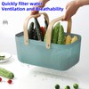 JSLYNB 3pcs plastic harvest baskets, foldable wooden handles, rectangular garden