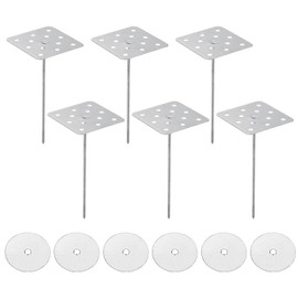 PATIKIL 5.9 Inch Perforated Insulation Pins with Round Washers, 30 Pack Aluminum Insulating Nails Wall Plug for Fixing Foam Boards to Wall or Ceiling