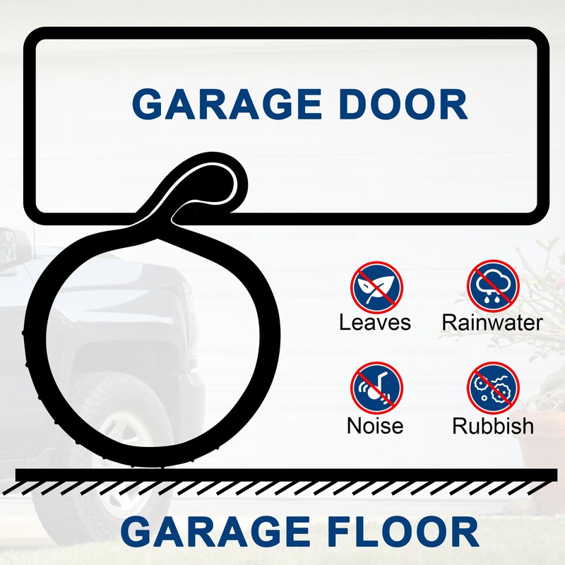 20 FT Garage Door Bottom Seal Rubber 0.19" P Bulb
