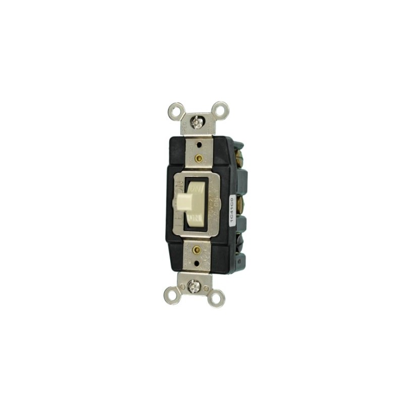 Leviton 30-Amp 120-Volt Toggle Double-Pole AC Quiet Switch, 1288-I, Ivory