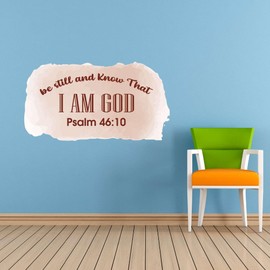 Family Know That I Am God Uplifting Quote Wall Decal Decoration Bible Verse Psalm 46:10 Religious Quote Be Still Lasts Years and Easily Removable - Size: 40 in(W) x 20 in(H)