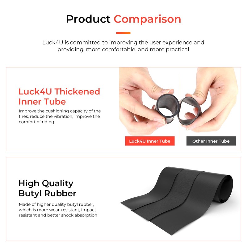 LUCK4U (2-Pack) 80/65-6 10x2.5 Inner Tube Replacement with 90 Degree
