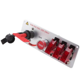 Ignition Switch Panel, Shockproof 5in1 LED Toggle Switch Panel Universal Emergency Shutdown for Race Car RV Truck (Red)