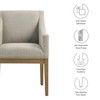 Modway Alton Upholstered Dining Chair with Arms in Linen Natural