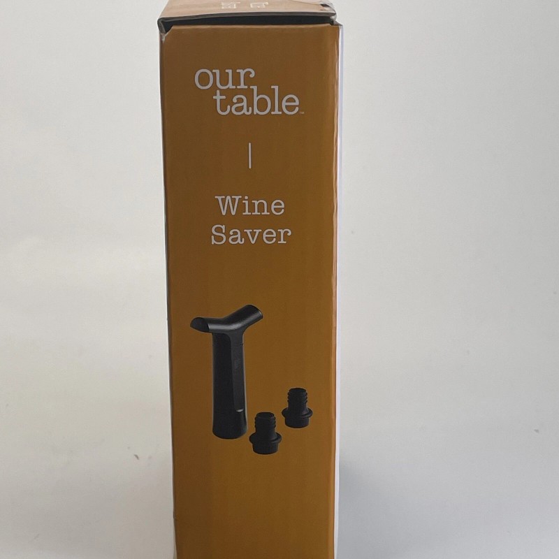Our Table Wine Saver Pump With 2 Stoppers Black