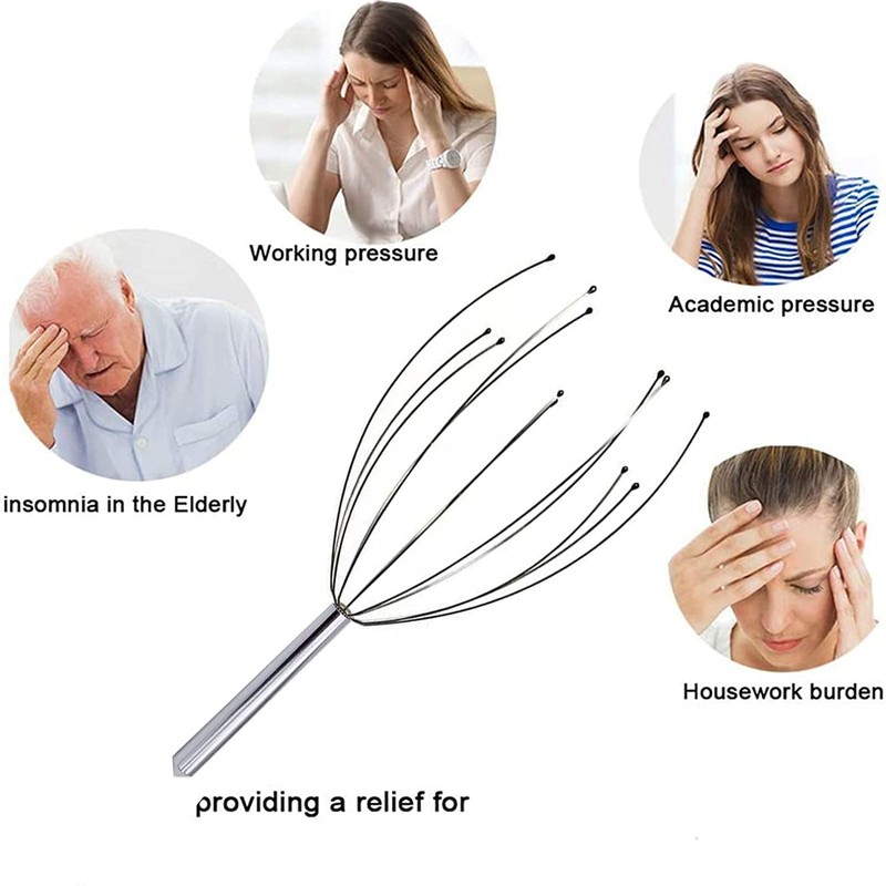 Portable Scalp Head Massager Kit,Scalp Head Scratcher with 12 Fingers