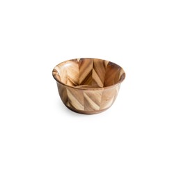 Lipper International 1271 Acacia Hand Pieced Herringbone Serving Bowl for Salads or Popcorn, 7", Single Bowl