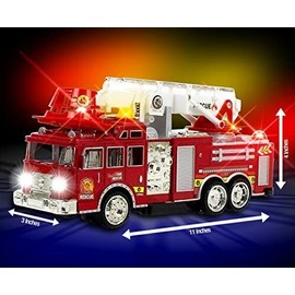 Toysery Fire Engine Truck Kids Toy with Extending Ladder & Lights,Siren Sounds for Gifts