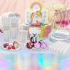 Poqirzan 146pcs Iridescent Party Supplies Iridescent Party Tableware Sets Serve