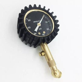 Alla USA Auto Tire Pressure Meter,60 PSI Copper Tire Pressure Gauge W/ Deflating