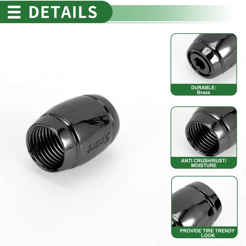 Motoforti Tire Valve Stem Caps Tyre Valve Dust Covers 8x14mm