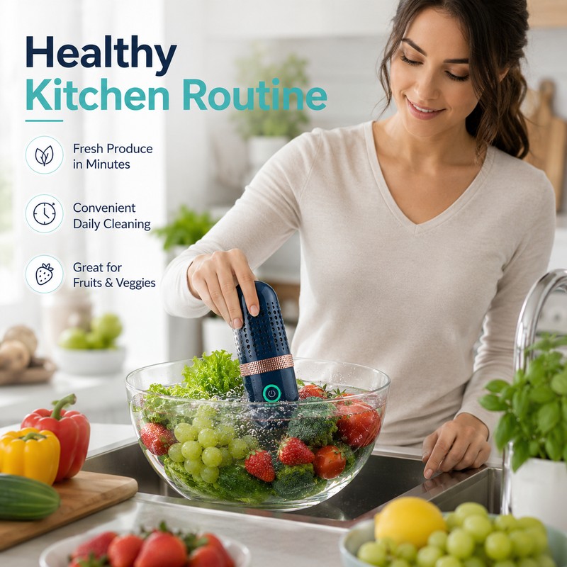 Portable Fruit and Vegetable Washer for Kitchen Use – Rechargeable