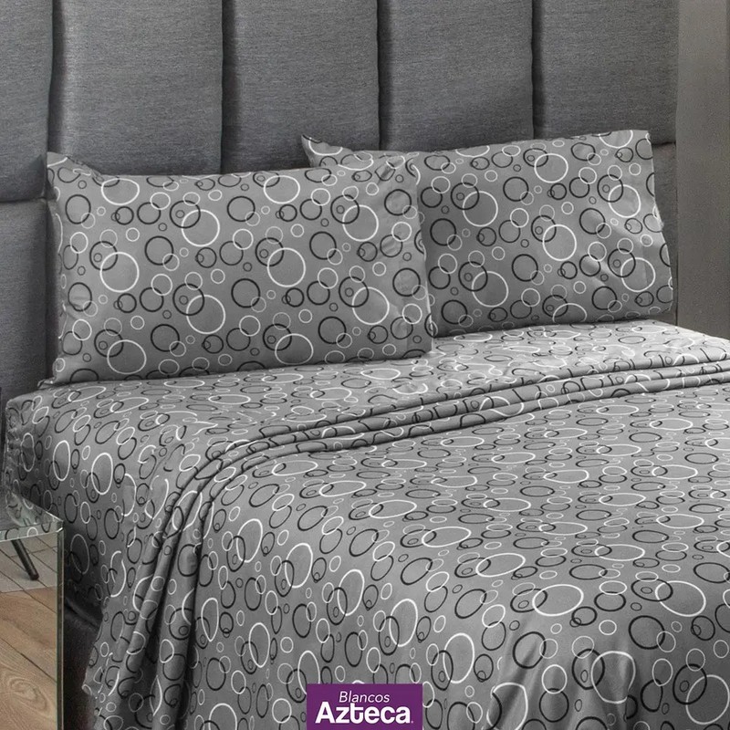 Blancos Azteca sábanas matrimoniales microfibra estampado color travel