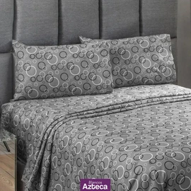 Blancos Azteca sábanas matrimoniales microfibra estampado color travel