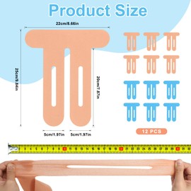 Pack of 12 PreCut Kinesiotapes, Kinesiotapes, Pre-Cut, Skin-Friendly with Perfect Wearing Comfort, Waterproof & Elastic Physio Tape for Knee, Shoulder, Ankle Wrist, 2 Colours
