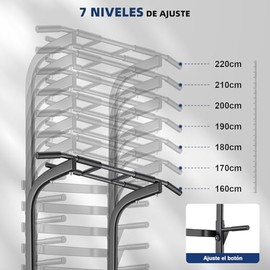 Barra para Dominadas Multifuncional, Estación de Dominadas Calistenia, Power Tower Barras para Flexiones, Dominadas y Fondos Ejercicio en Casa