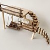 Hamster Climbing Toys DIY Natural Wooden Playing Platform with Swing