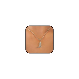 IQIC Cowboy Boot Necklace for Women Gold Western Cowgirl Boot Necklace Silver Boho Country Charm Necklaces Cowgirl Texas Pendant Necklaces Trendy Rodeo Outfit Jewelry (silver boot necklace)