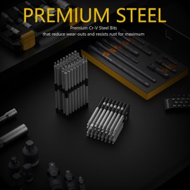 Renekton Extra Long Security Power Bit Set, 1/4" Shank, 6" Length,Premium Cr-V Steel, 32 Piece