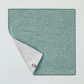 Imabari Towel Handkerchief, Imabari Iroha, Plain, 9.8 x 9.8 in. (25 x 25 cm), Retirement, Celebration, Return Gift, Home Celebration, Gift, 100% Cotton, Gauze (Green)