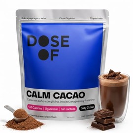 DOSE OF | Cacao con Magnesio para Dormir | Sin Melatonina | Sueño Profundo y Relajación | Glicina, Inositol, L-Teanina | Bebida en Polvo | Sin Azúcar, Sin Cafeína | 30 Porciones