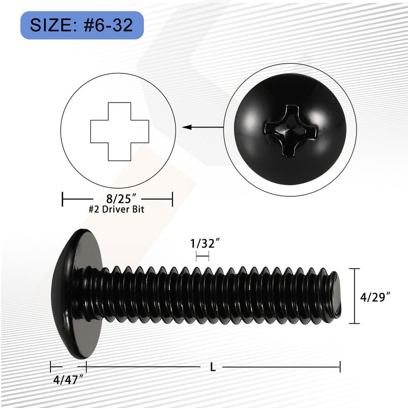#6-32 x 3/4" Truss Head Machine Screws, Full Thread, 18-8