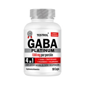 Testrol | Gaba Platinum | Fórmula 4 en 1 con GABA, Triptófano, Magnesio y Vitamina B1 | 90 Cápsulas