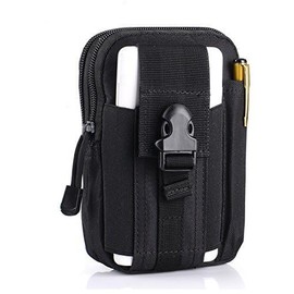 Heyqie(TM) 1000D Nylon [Upgrated] Outdoor Tactical MOLLE Holster EDC Carry Accessory Tool Waist Bag Belt Pack Pouch Case with Shoulder Strap for Smart Phones & Accessories - Black