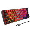 Snpurdiri 60% Wired Gaming Keyboard,True RGB Small Compact 61 Keys
