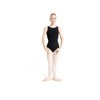 Capezio Maillot sin mangas de cuello alto para mujer, Negro