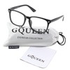 GQUEEN Fake Brille Ohne Stärke Damen Herren Nerdbrille UV400 Schwarz,PE2